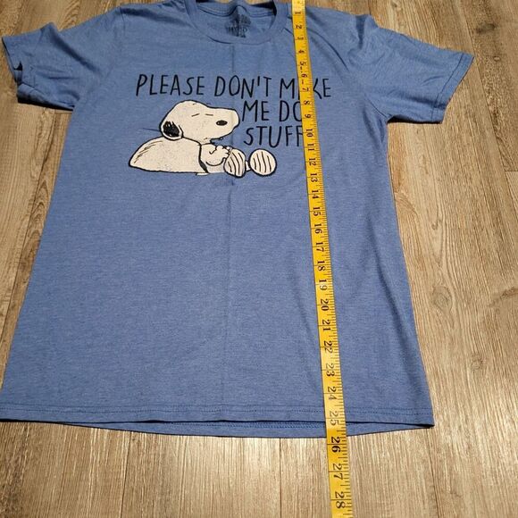 Peanuts Charlie Brown Snoopy Dont Make Me Do Stuff Graphic Tee Shirt Mens Small - Picture 5 of 5
